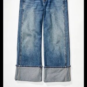 Free People Blue Wide-Leg Jeans